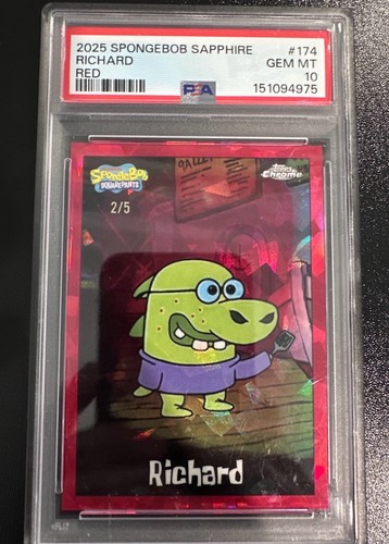 2025 Topps SpongeBob sapphire Edition #174 Richard red /5 PSA 10!! Pop 1