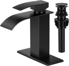 Black Widespread Bathroom Sink Faucet Basin 3 Hole Vanity Mixer Waterfall Tap