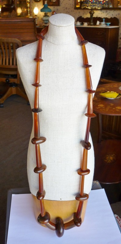 Necklace Signed Gerda Lynggaard Copenhagen Moines  40" LONG  Vintage