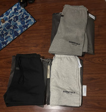 Essentials Fear of God Men's Gray Fleece Sweatpants M Drawstring Pockets