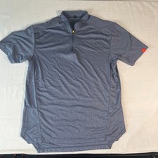 McDonalds Quarter Zip Pullover Mens Medium Blue Excellent Short Sleeve Logo