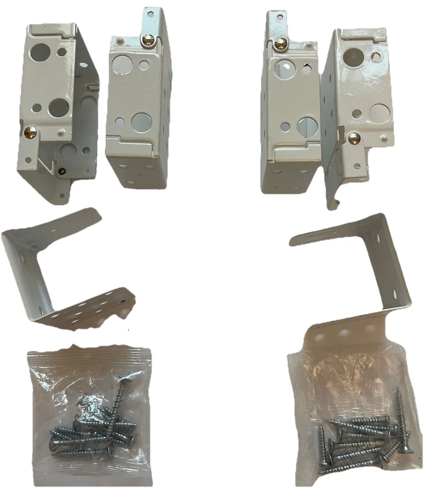 2 juegos de soportes de montaje metálicos laterales de madera para persianas de 2 pulgadas con tornillos Foto 2 de 2