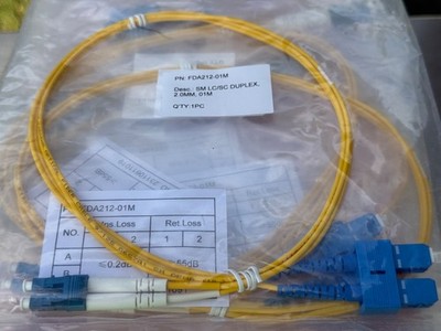 LC/SC SM Duplex 2.0mm Fiber Optic Patch Cord  1M - (Lot of 6)