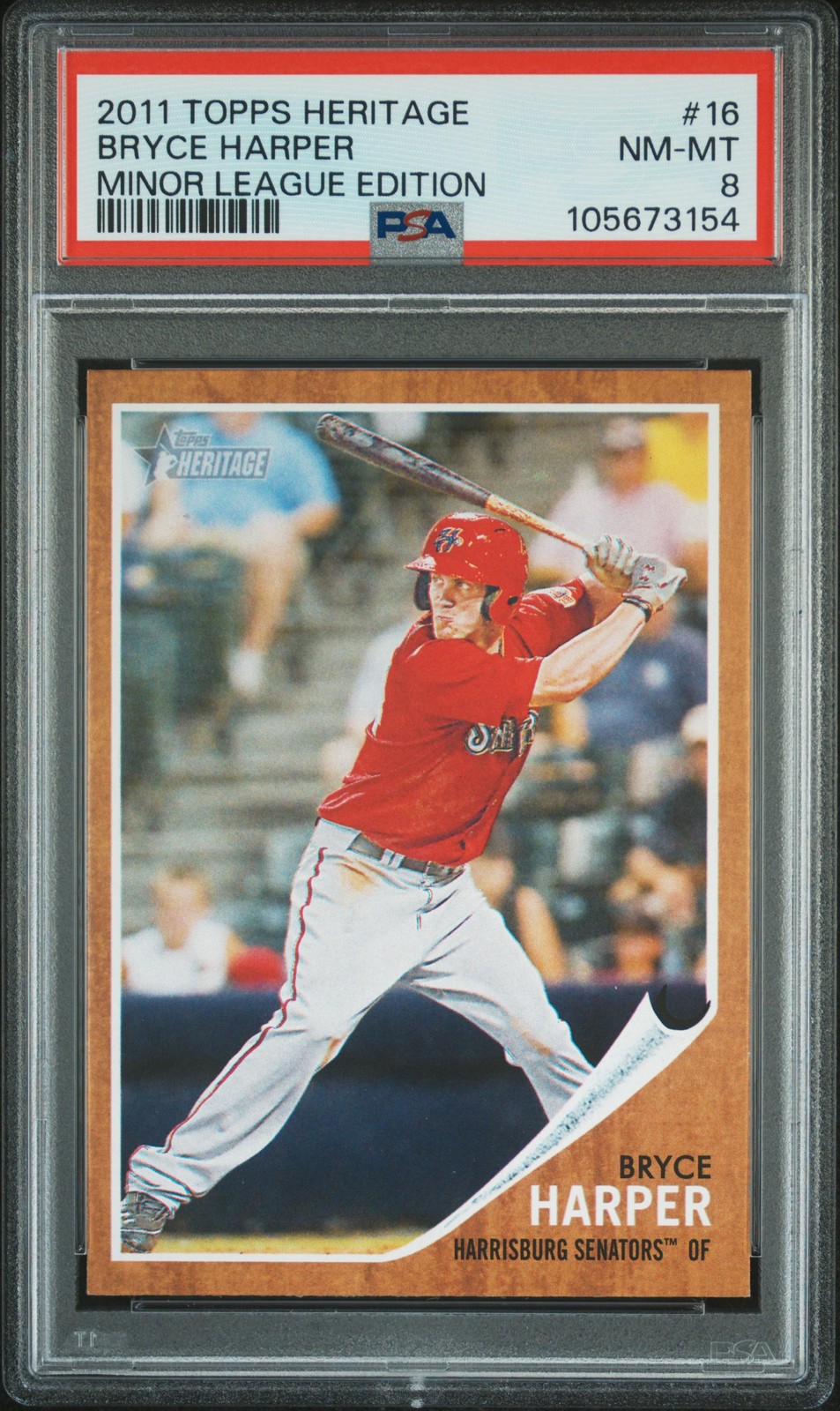 Bryce Harper 2011 Topps Heritage Minor League Edition #16 - PSA 8