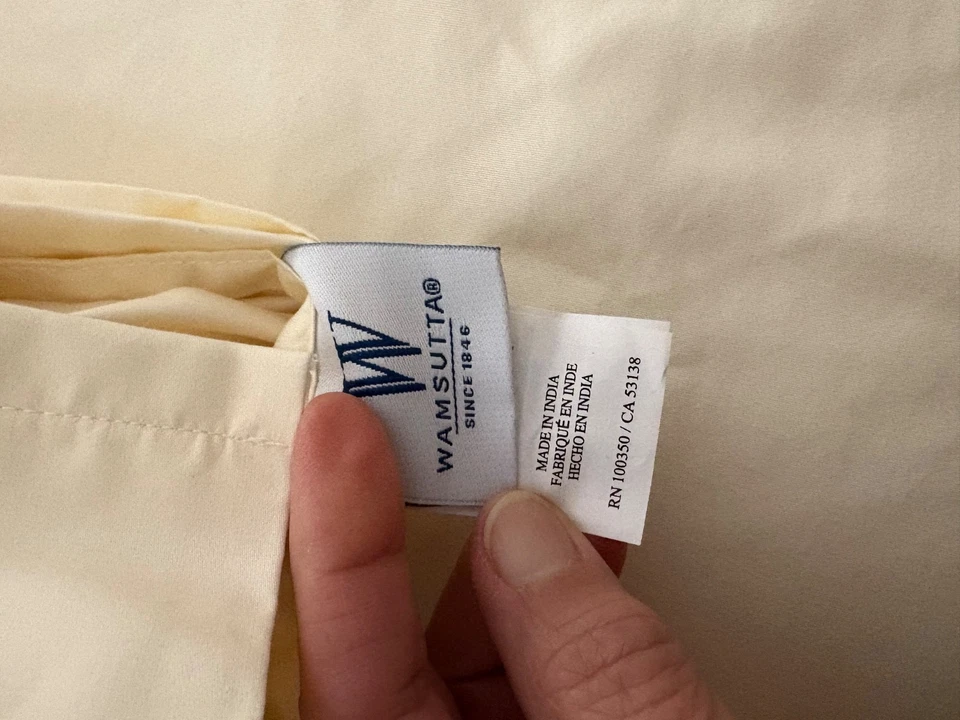 Juego de sábanas WAMSUTTA 625 TC Pima Cotton KING con (4) fundas de almohada King MARFIL NUEVO Foto 3 de 4