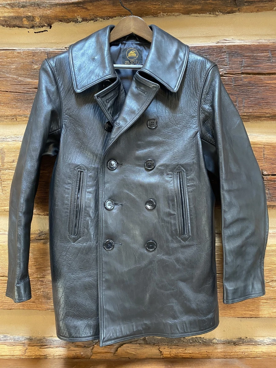 Leather Outer Shell Coats, Jackets & Vests Pea Coat for Men for