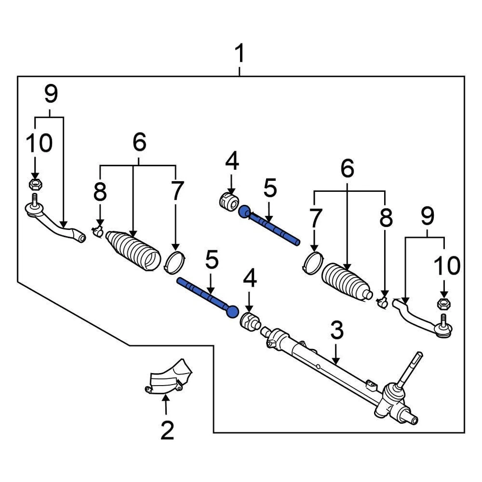 For Nissan Rogue Select 2014-2015 Nissan D8521JD00B Inner Steering Tie Rod End Foto 2 de 2