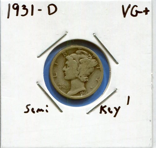 W@W 1931-D MERCURY DIME!!!! ( Semi Key !!!!) VG+ !!!!!