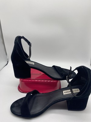 Steve Madden Womens Irenee Sandal Black Suede Size 8.5
