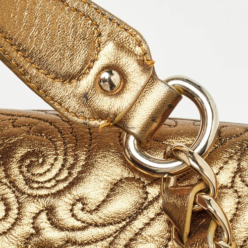 Etro Gold Paisley Embossed Leather Chain Tote - Picture 10 of 10
