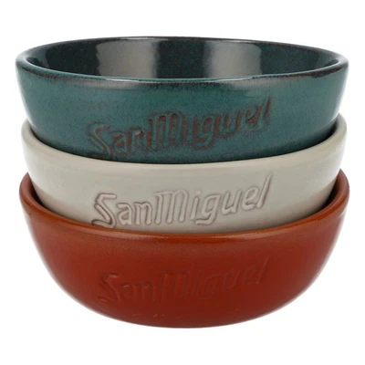 San Miguel Bier Schale 3er-Set Keramik Schüsseln Müslie Aperitif Bowls