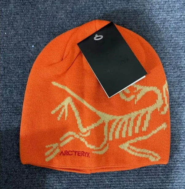 Arcteryx Hat V2 Red 100% Wool Bird Head Toque Beanie Warm Knit Cap