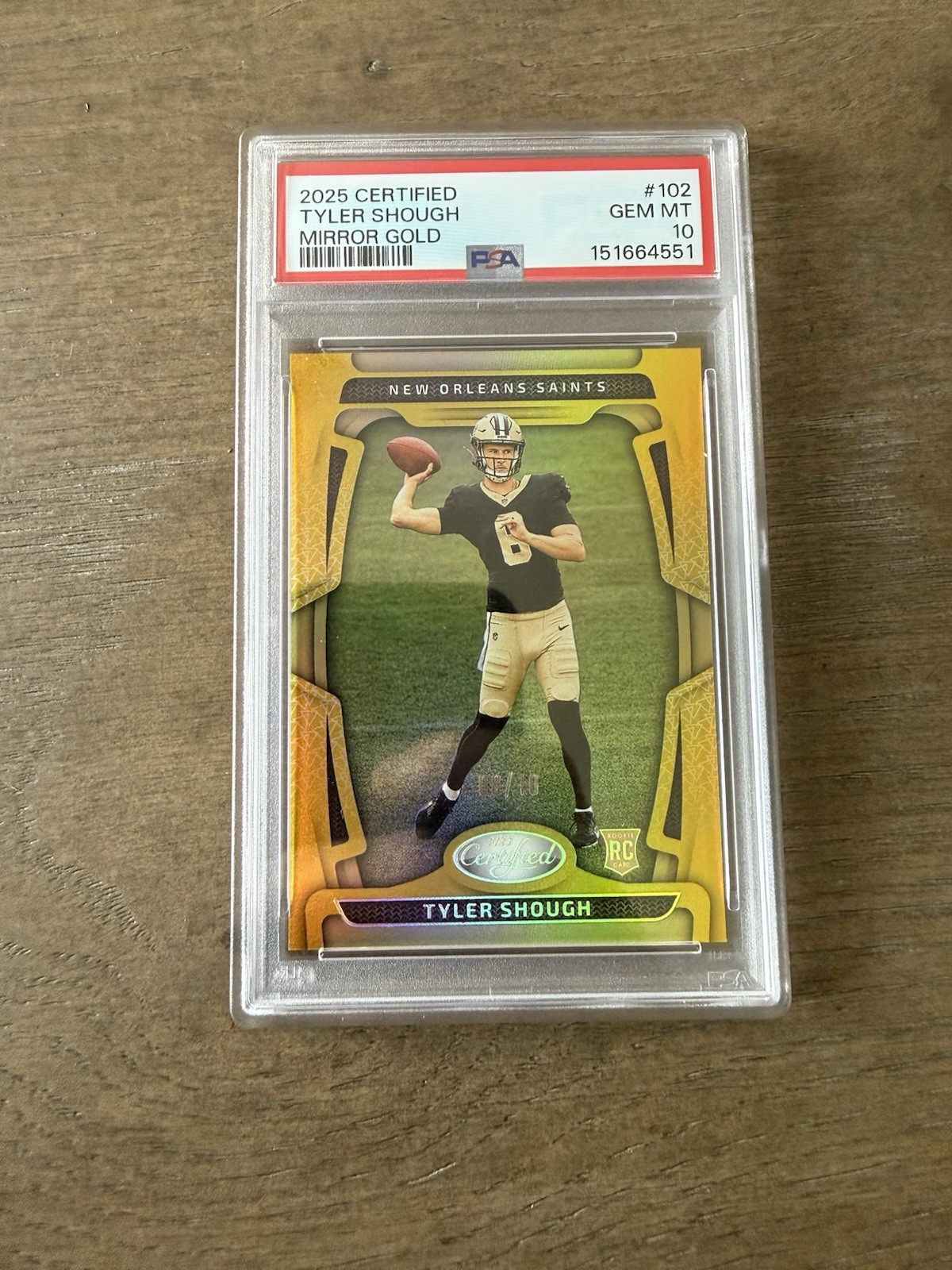 Tyler Shough Panini Certified #102 Gold Mirror