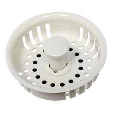 Plumb Pak PP820-26 White Plastic Kitchen Sink Basket Strainer 3-1/2 Dia. in.