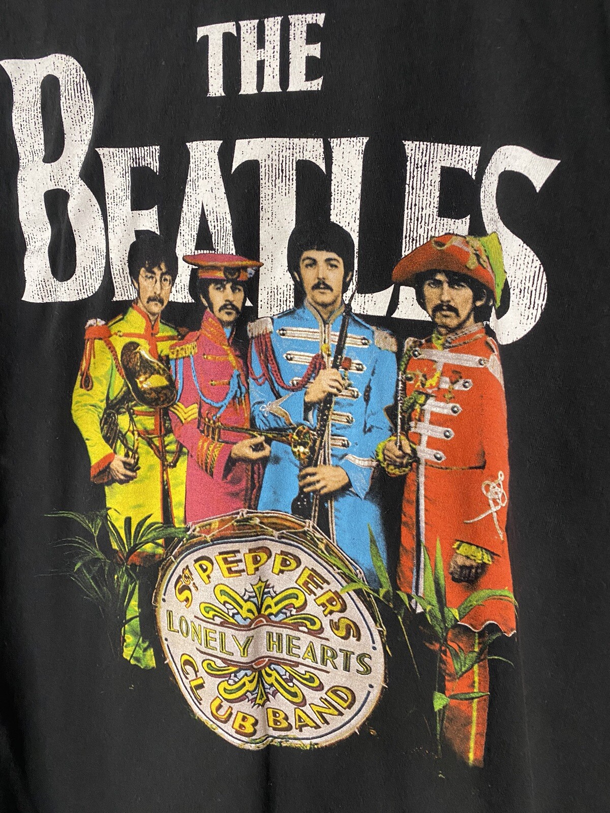 The Beatles Sgt Pepper T-Shirt - Official Licensed Band Logo, Front & Back Print, Black, Large - View #6