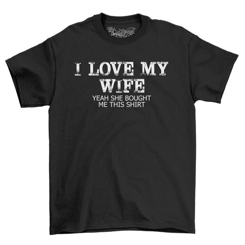 Love My Wife She Bought This Camiseta San Valentín Idea de Regalo Marido Novedad Top - Imagen 4 de 6