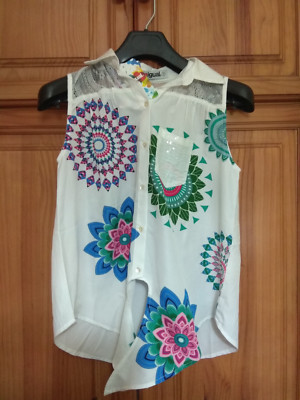 Desigual CAMISA BLUSA TOP SIN MANGAS BEGOÑA FLORES NEW ORIGINAL