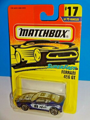 Matchbox 1997 Release SuperFast #17 Ferrari 456 GT Purple RUSH Racing