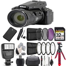Nikon COOLPIX P950 Digital Camera 83x  Flash  7PC Filter  EXT BAT - 32GB Kit