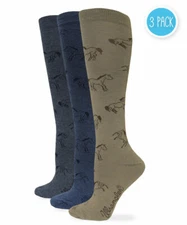 Wrangler Womens Western Horse Riding Pattern Cotton Tall Boot Crew Socks 3 Pair