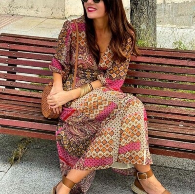 Robe Maxi Longue Boho Hippie Imprimé Paisley Zara Aso Bloggers S