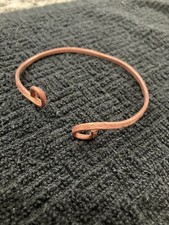 Solid Copper Bracelet With Curved Ends