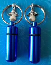 K Mini,Cremation Jewelry,Memorial Urn,Blue,Cremation Urn,Small Key Chain