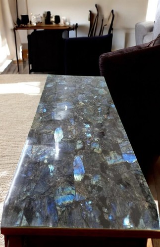 36"x48" Natural Labradorite Dining Table Crystal Healing Stone Housewarming Deco - Picture 5 of 8