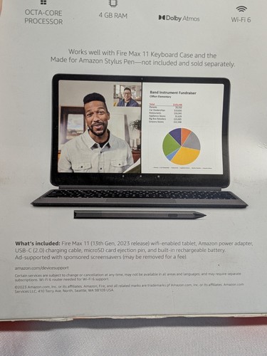 Amazon Fire Max 11 13th Generation 4GB RAM 128GB Storage 11" 2K Display Tablet - Picture 9 of 12