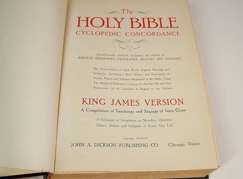 Vtg 1913 Indexed HOLY BIBLE CYCLOPEDIC CONCORDANCE King James KJV John A Dickson - Picture 3 of 8