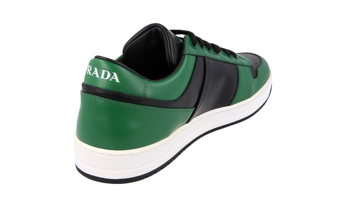 スニーカー PRADA | Downtown patent leather sneakers 2EE364_069_F0009 PRADA DOWNTOWN SNEAKERS SHOES 2EE364 BLUE WHITE LEATHER NEW