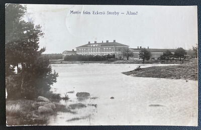 1937 Storby Finland Real Picture Postcard To Lindigo Sweden Palace View
