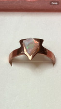  242B- Hand-Crafted Size 9.5 Copper Ring with a 0.55ct Freeform Ethiopian Opal