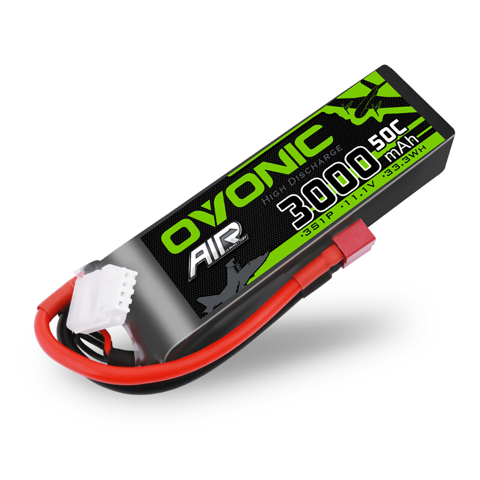 2X Ovonic 50C 3000mAh 11.1V 3S Lipo Akku mit T Plug for RC Car helicopter FPV