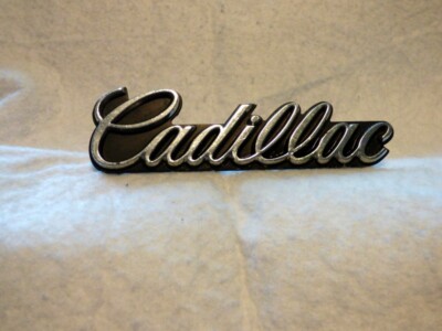Cadillac Script Emblem. Chrome over Black. Metal GM #1624420 | eBay