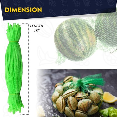 200-Pack Green Reusable Mesh Produce Bags – 15" X 15", Polypropylene Net Bags For Fruits & Vegetables