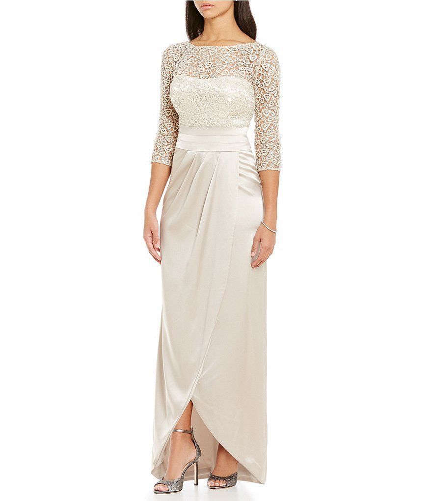 slim fit dress slacks Sexy Delicate Beading Beige Prom Dress Long Formal Dress with Slit main image 0