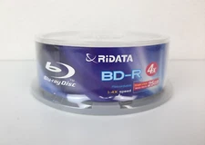 New RiData BD-R 15-Pack 4x 25GB Recordable Blu-Ray Discs