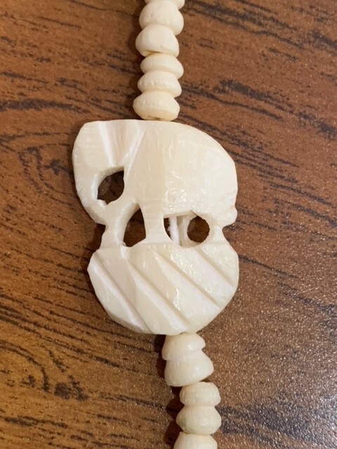 VINTAGE BONE HANDMADE NECKLACE, ELEPHANT DESIGN, 22