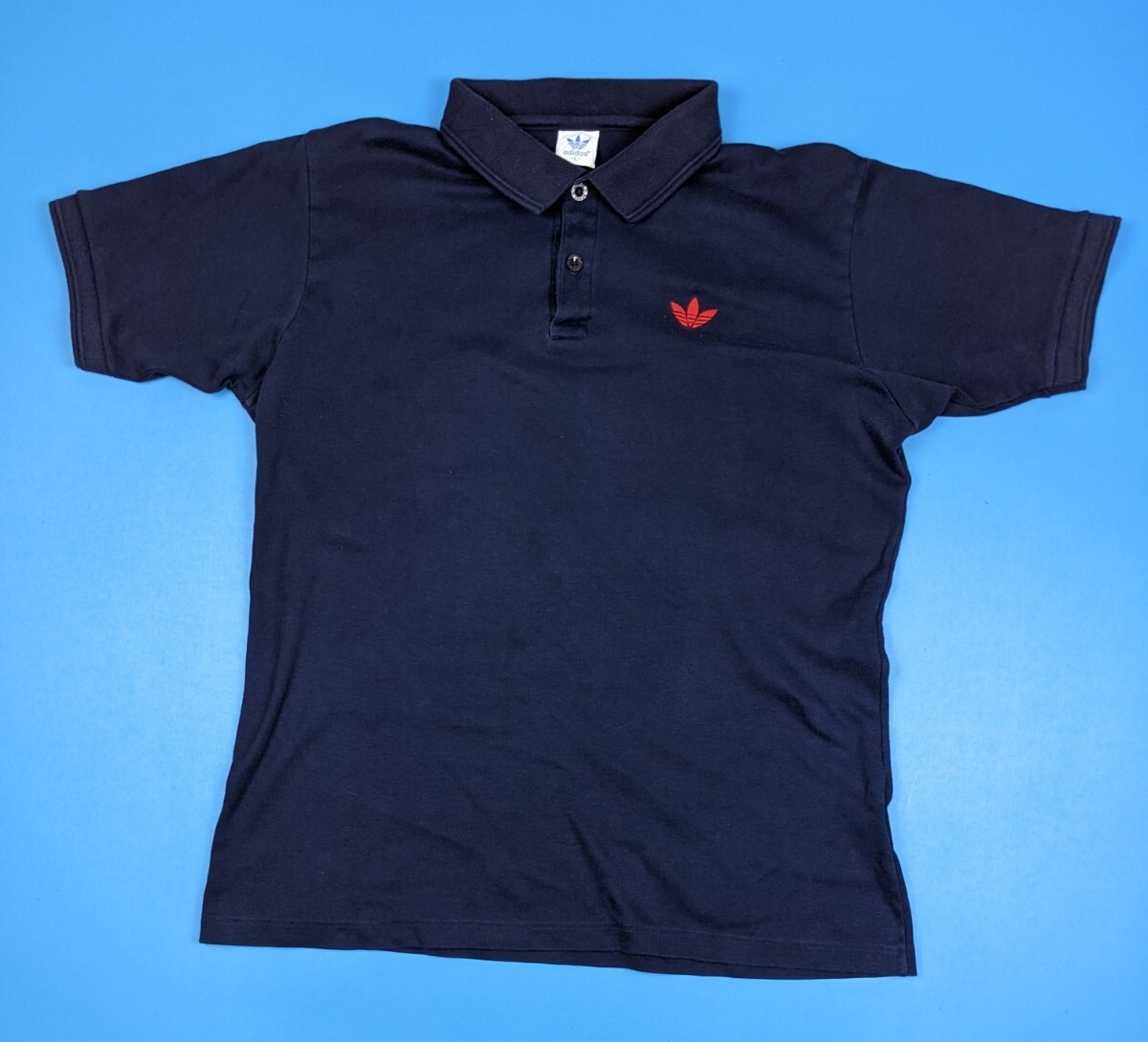 Vintage 70's 80's Adidas Mens Trefoil Logo Polo Shirt Navy Vintage 70's 80's Adidas Mens Trefoil Logo Polo Shirt Navy