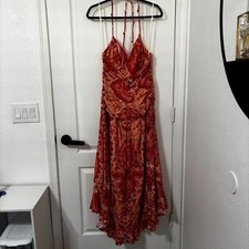 FARM Rio Jaipur Crossover Linen Blend maxi sun dress size L