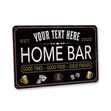 Personalized Home Bar Sign Home Bar Decor Gift for Dad Metal Sign 108122002157