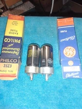 (2) NOS 35Z3 RECTIFIER TUBES f/ AA5 RADIO - PHILCO & GE - TV7 TESTED