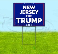 NEW JERSEY FOR TRUMP 18x24 Yard Sign WITH STAKE Corrugated Bandit USA MAGA