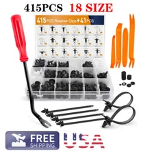 415Pcs Bumper Clips Retainer Auto Car Rivets Fastener Fender Push Pin Trim