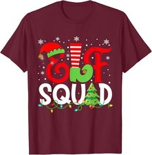 Elf Family Christmas Matching Pajamas Xmas Elf Squad Unisex T-Shirt
