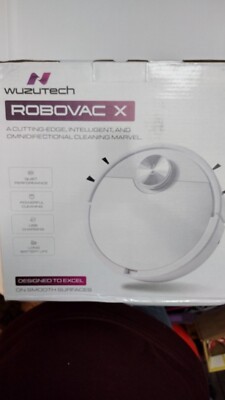 Robovac X, NIB. Smooth surface vacuum, 90 minute operation time. Box damaged.