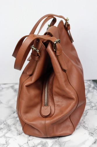 Russell & Bromley Tan Brown Leather Satchel Tote Shoulder Hobo Shopper Bag - Picture 8 of 18