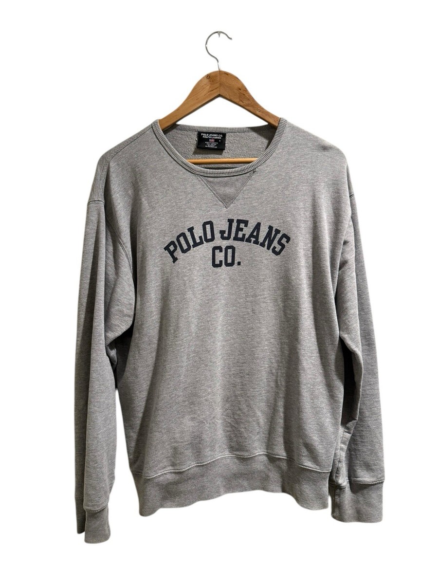 Polo Jeans Co Ralph Lauren Sweater Crew Neck Pullover Gray Y2K