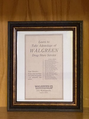 ~SWEET~ Framed 1920 s Walgreens Ad - NEW Nice Art Photo